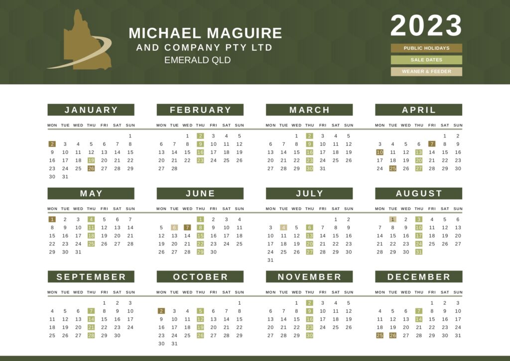 Michael Maguire 2023 Sales Calendar